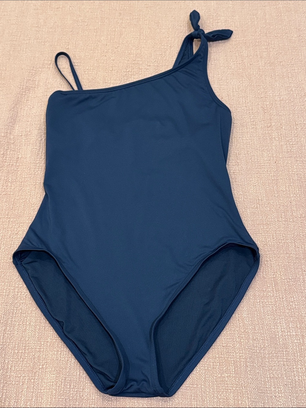 Michael Kors size 12 wm’s Navy One-Shoulder Knot-Detail One-Piece Swimsuit
